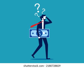 businessman thinking about finance and investment. Financial problems. vector