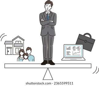Businessman thinking about work-life balance