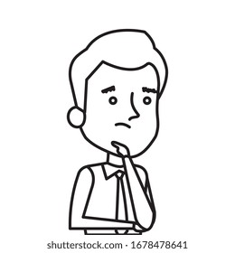diseño vectorial de icono de avatar de pensamiento de hombre de negocios