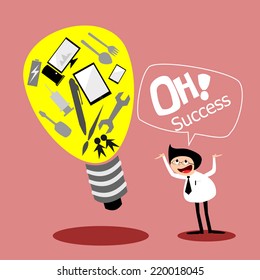 Businessman with Thinking big , vector