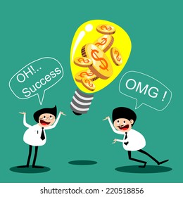 Businessman with Thinking big , vector