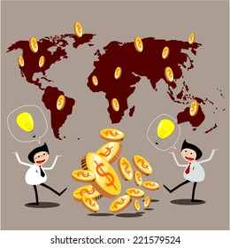 Businessman with Thinking big , vector