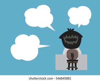 Businessman thinking .Business concept . Vector Illustration.