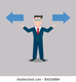 Businessman thinking of choice