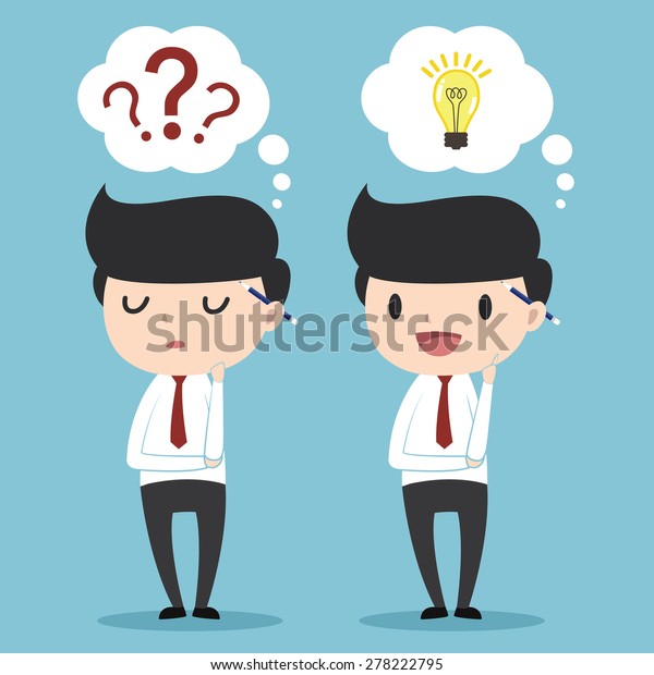 Businessman Thinking Choice Get Idea Think Stock Vector (Royalty Free ...