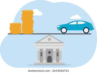 Businessman thinking to loan house and car. Financial and business risk, banking loan and debt risk,

