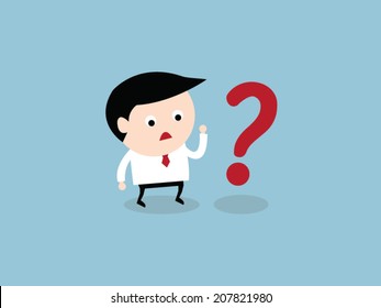 Businessman thinking and looking up, vector EPS10.