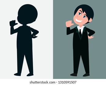 Businessman thinking positive.