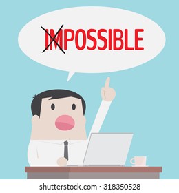 Businessman thinking to possible - Vector