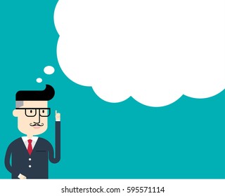 Businessman thinking, Speech bubble.