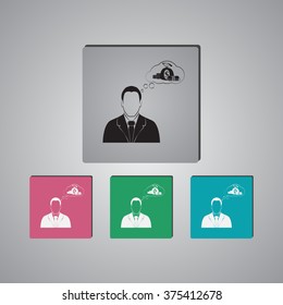 Businessman thinking. Vector icon