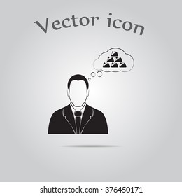 Businessman thinking. Vector icon