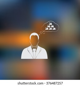 Businessman thinking. Vector icon