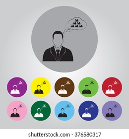 Businessman thinking. Vector icon
