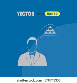 Businessman thinking. Vector icon