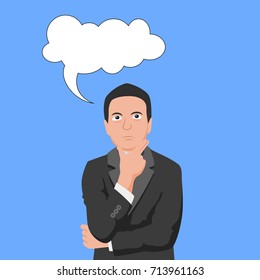 Businessman was thinking. Vector illustration
