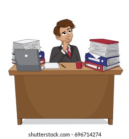 Businessman thinking.vector and illustration.