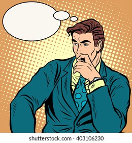The businessman thinks business vector