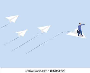 Businessman thinks differently isometric 3d vector concept for banner, website, illustration, landing page, flyer, etc.
