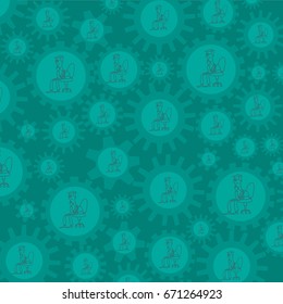 Businessman thinks, gears. Vector illustration.