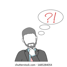businessman thought. man makes a choice. vector illustration.