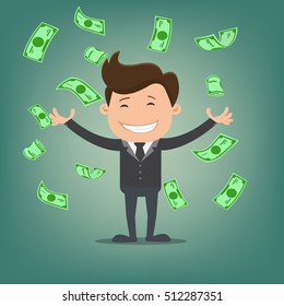 Empresarios lanzando billetes -ilustración vectorial