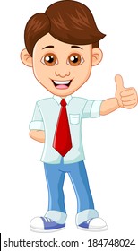 Businessman with thumb up 