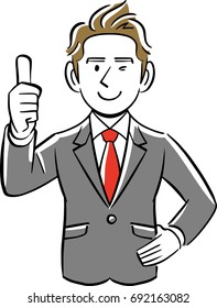 Businessman thumb up