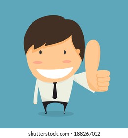 Businessman thumb up. like concept vector.