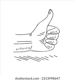 Businessman thumb up using doodle art or hand drawing style