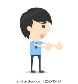Businessman thumbs up