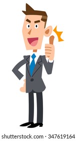 Businessman thumbs up