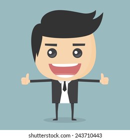 Businessman thumbs up.