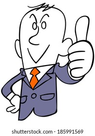 Businessman thumbs up (upper body)