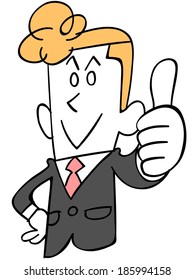 Businessman thumbs up (upper body)