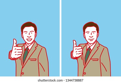 Businessman Thumbs Up , Vector illustration