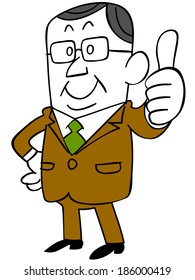 Businessman thumbs up (whole body)