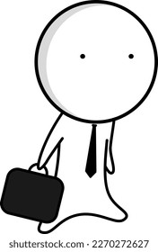 Businessman with a tie goes to work 