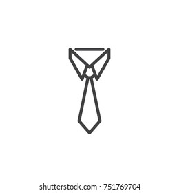 Businessman tie line icon, outline vector sign, linear style pictogram isolated on white. Necktie symbol, logo illustration. Editable stroke