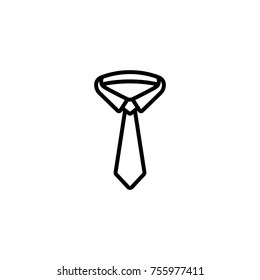 Businessman tie line icon, outline vector sign, linear style pictogram isolated on white. Necktie symbol, logo illustration. Editable stroke