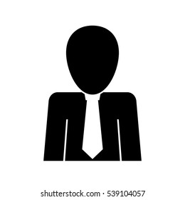 Businessman with tie pictogram icon vector illustration graphic design