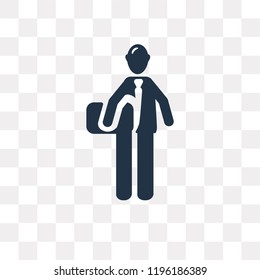 Businessman with tie vector icon isolated on transparent background, Businessman with tie transparency concept can be used web and mobile