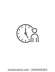 businessman with time icon, vector best line icon.