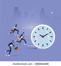 Businessman and time management, Business people run against time, Active, Achievement