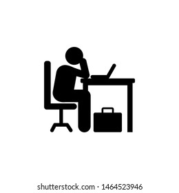 Businessman Tired Office Icon Element Businessman Stock Vector (Royalty ...