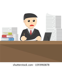 businessman too tired to work design
