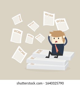 businessman tired from work overload problem