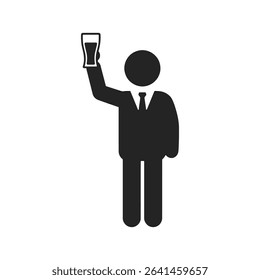 Businessman Toasting with a Drink Icon