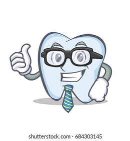 Businessman tooth character cartoon style