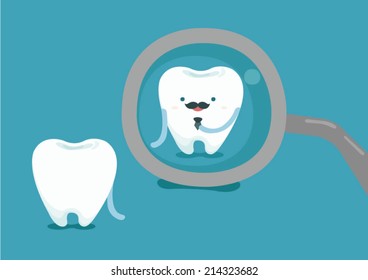 Businessman of tooth with dental tool